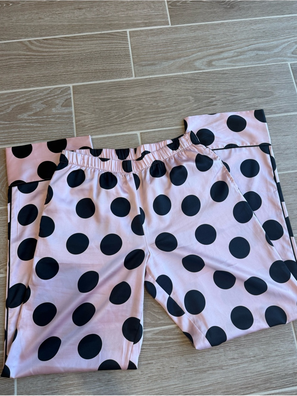 Victoria's Secret Pink Jogger Pants with Black Polka Dots
